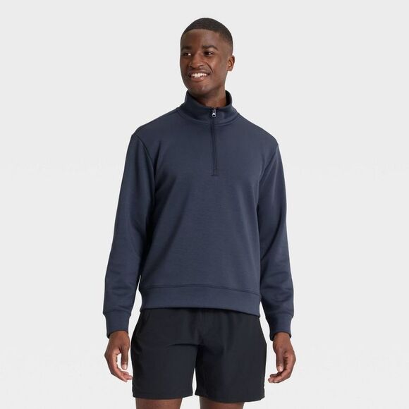 All In Motion Other - Men's Spacer Half Zip Collared Sweatshirt - All In Motion Dark Blue XL